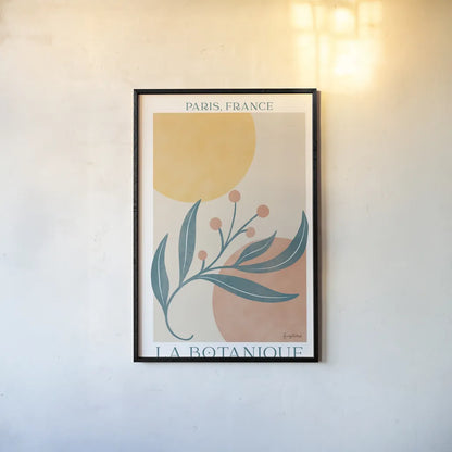 Botanical Poster IV by Becky Thorns. shown as a paper print in a black flame. Available as a archival giclee rolled canvas, fine art paper, or poster print. SKU 86286h.