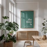 Bright Home I by Becky Thorns. shown as a print in a natural wood frame in a dining room. Available as a archival giclee rolled canvas, fine art paper, or poster print. SKU 65312h.