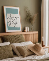 Calm Home I by Becky Thorns. shown as a paper print in a natural frame. Available as a archival giclee rolled canvas, fine art paper, or poster print. SKU 63801h.