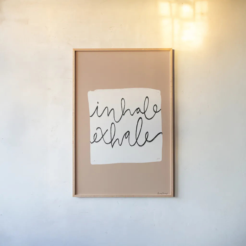 Calm Home III by Becky Thorns. shown as a paper print in a natural frame. Available as a archival giclee rolled canvas, fine art paper, or poster print. SKU 63803h.