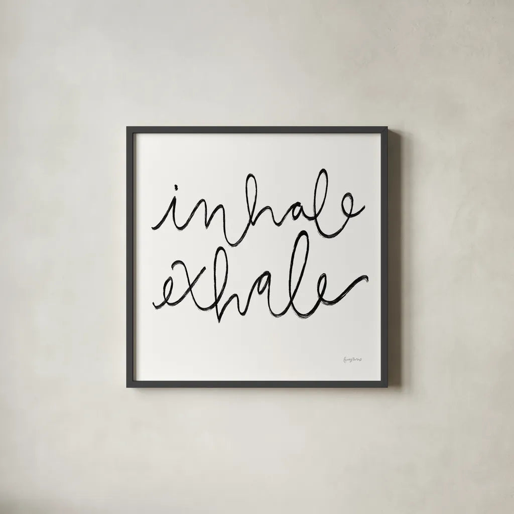 Calm Home III BW Crop by Becky Thorns. Shown in a sleek black glass frame for a contemporary gallery look. Available as an archival giclee rolled canvas, fine art paper, or poster print. SKU 67973a.