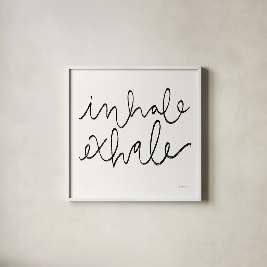 Calm Home III BW Crop by Becky Thorns. Shown in a crisp white glass frame for a clean and minimalist style. Available as an archival giclee rolled canvas, fine art paper, or poster print. SKU 67973a.