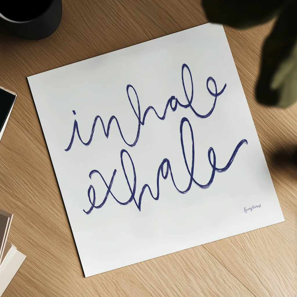 Calm Home III Indigo Crop by Becky Thorns. Shown as a detailed flat fine art print, highlighting archival giclee quality. Available as an archival giclee rolled canvas, fine art paper, or poster print. SKU 70968a.