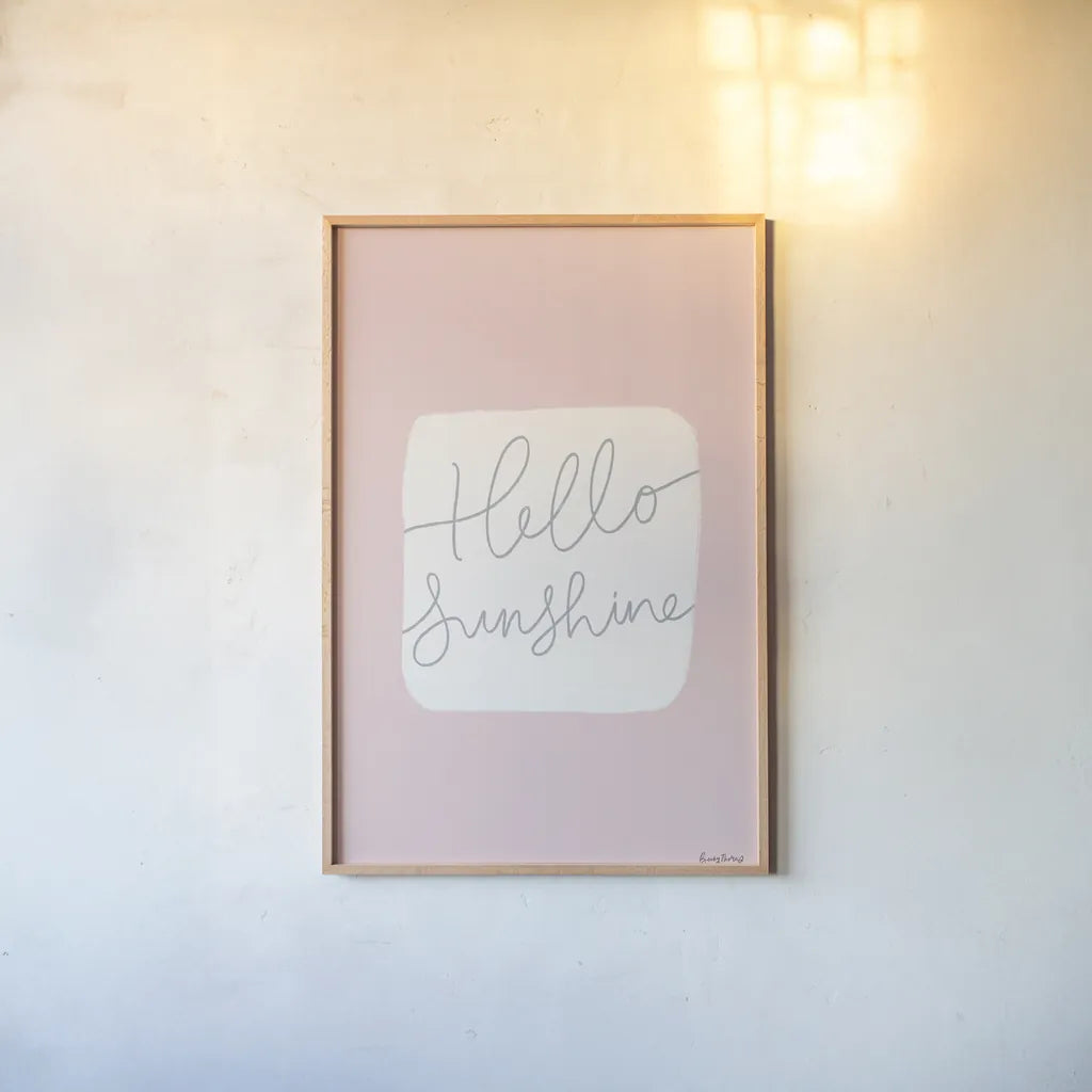 Calm Home V Blush by Becky Thorns. shown as a paper print in a natural frame. Available as a archival giclee rolled canvas, fine art paper, or poster print. SKU 67147h.