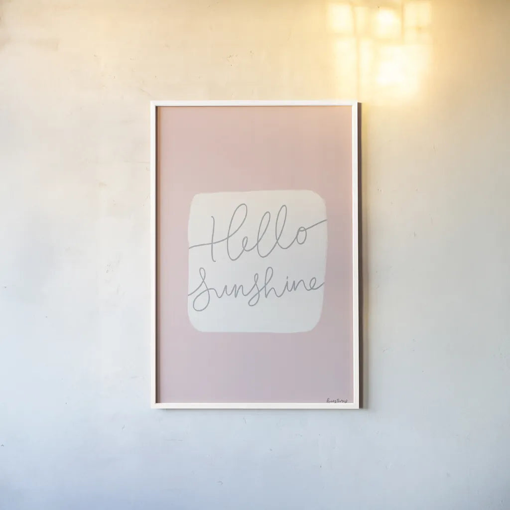 Calm Home V Blush by Becky Thorns. shown as a paper print in a white frame. Available as a archival giclee rolled canvas, fine art paper, or poster print. SKU 67147h.