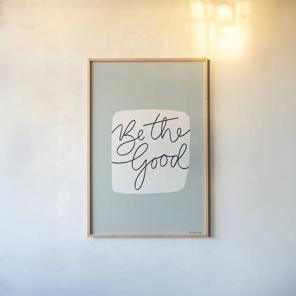 Calm Home VI by Becky Thorns. shown as a paper print in a natural frame. Available as a archival giclee rolled canvas, fine art paper, or poster print. SKU 67058h.