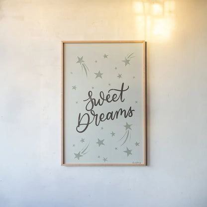 Celestial Boho III Sage by Becky Thorns. shown as a paper print in a natural frame. Available as a archival giclee rolled canvas, fine art paper, or poster print. SKU 76399h.