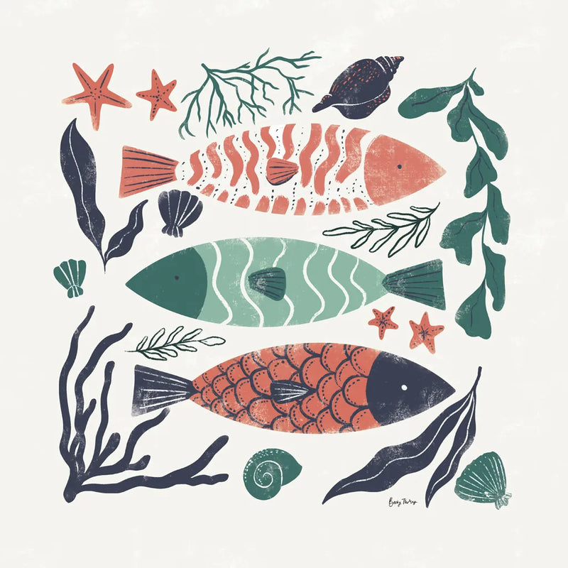 Coastal Reef I by Becky Thorns. SKU 72911a. Archival Giclee Fine art print for wall decor.