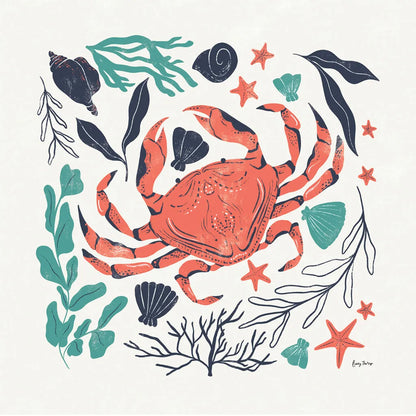 Coastal Reef II Turquoise by Becky Thorns. SKU 76357a. Archival Giclee Fine art print for wall decor.