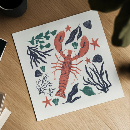 Coastal Reef III by Becky Thorns. Shown as a detailed flat fine art print, highlighting archival giclee quality. Available as an archival giclee rolled canvas, fine art paper, or poster print. SKU 72913a.