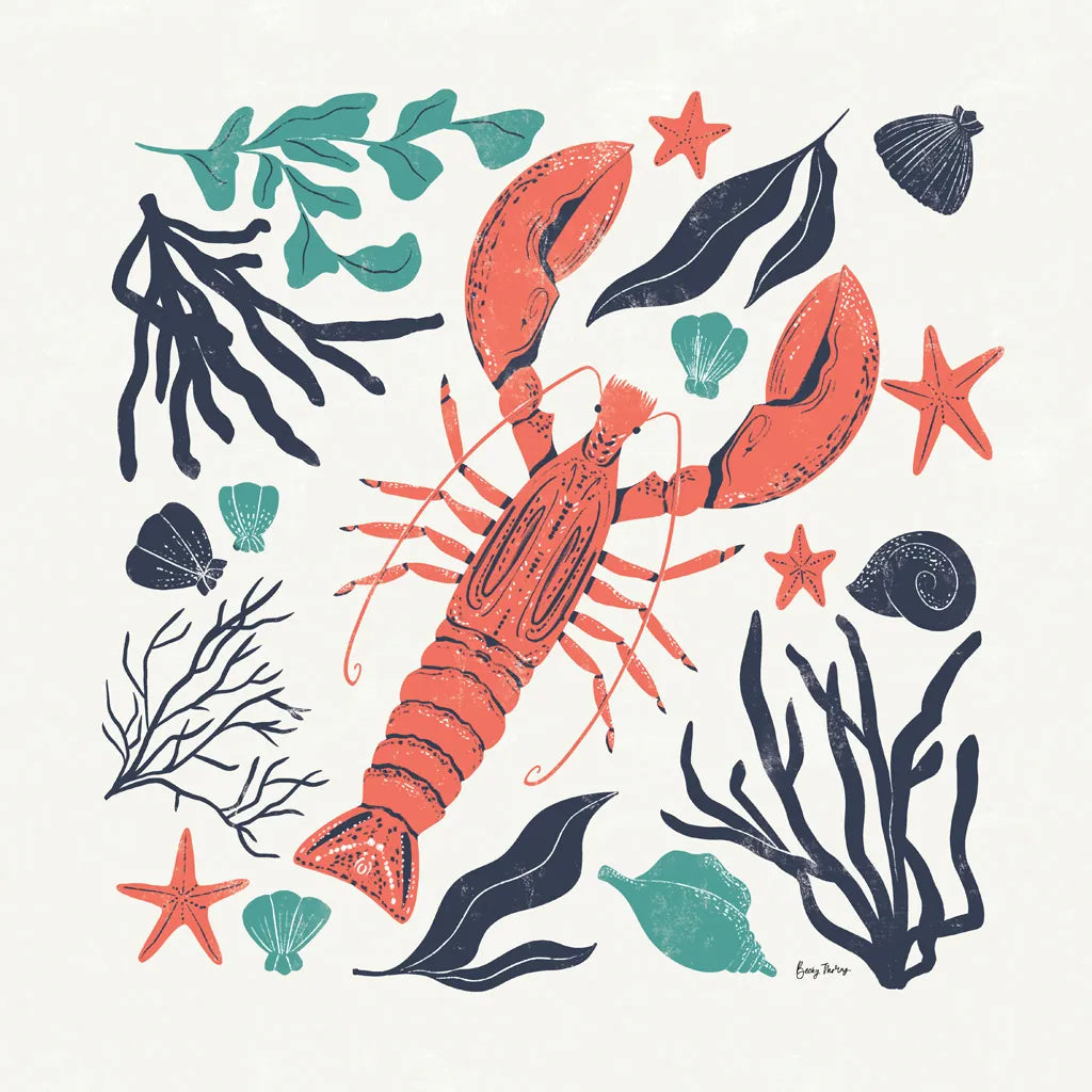 Coastal Reef III Turquoise by Becky Thorns. SKU 76358a. Archival Giclee Fine art print for wall decor.