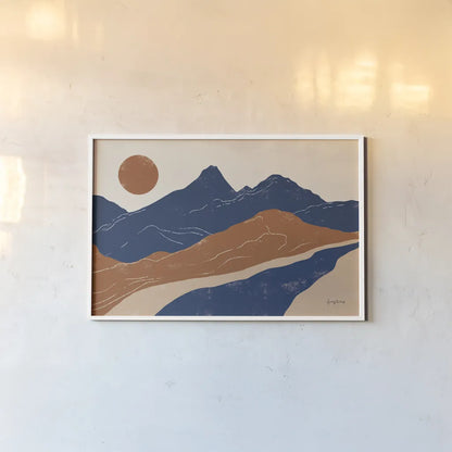 Colorful Peru Trails by Becky Thorns. shown as a paper print in a white frame. Available as a archival giclee rolled canvas, fine art paper, or poster print. SKU 79060i.