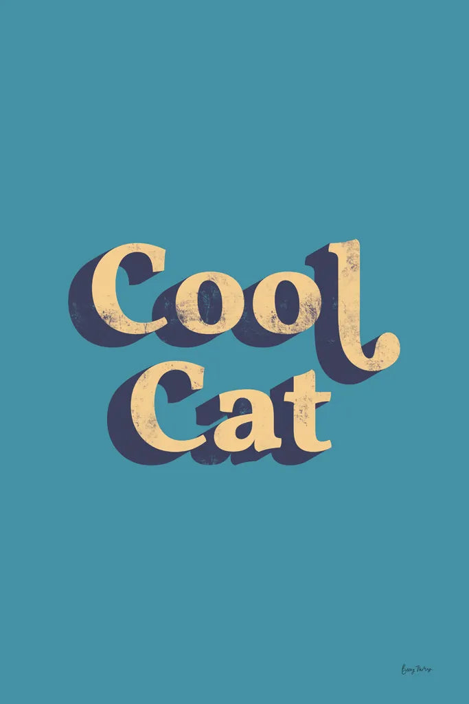 Cool Cat by Becky Thorns. SKU 65165h. Archival Giclee Fine art print for wall decor.