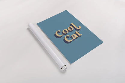 Cool Cat by Becky Thorns. shown as a rolled paper print. Available as archival giclee rolled canvas, fine art paper, or poster print. SKU 65165h.