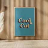 Cool Cat by Becky Thorns. shown as over sized large wall art. Available as an archival giclee rolled canvas, fine art paper, or poster print. SKU 65165h.