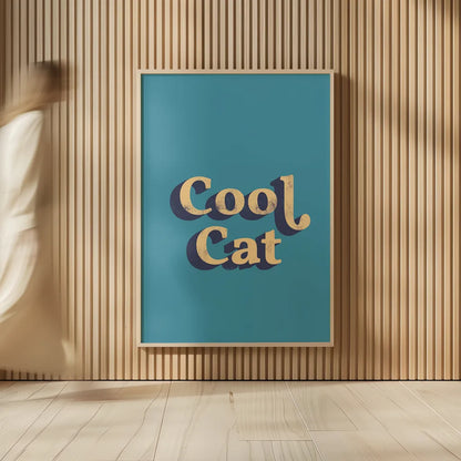 Cool Cat by Becky Thorns. shown as over sized large wall art. Available as an archival giclee rolled canvas, fine art paper, or poster print. SKU 65165h.