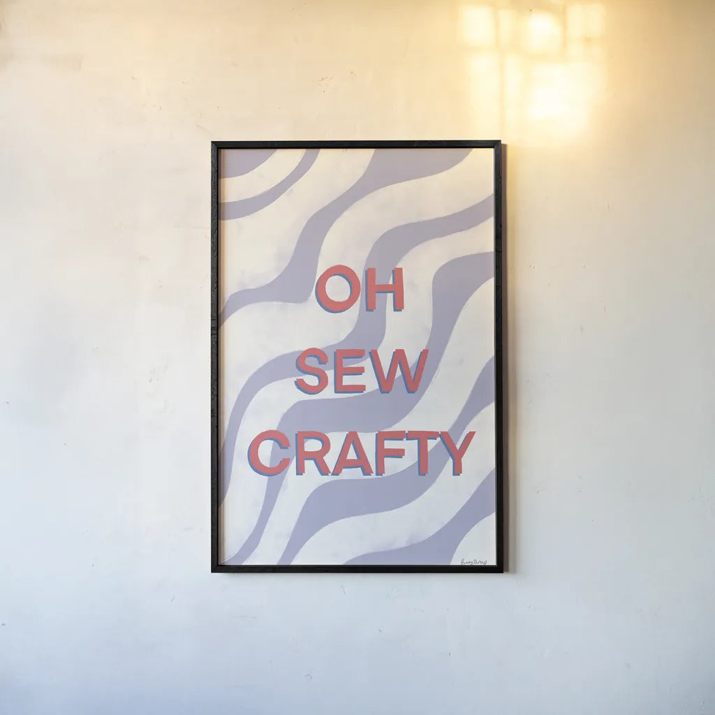 Crafty IV by Becky Thorns. shown as a paper print in a black flame. Available as a archival giclee rolled canvas, fine art paper, or poster print. SKU 88736h.
