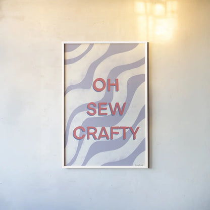 Crafty IV by Becky Thorns. shown as a paper print in a white frame. Available as a archival giclee rolled canvas, fine art paper, or poster print. SKU 88736h.