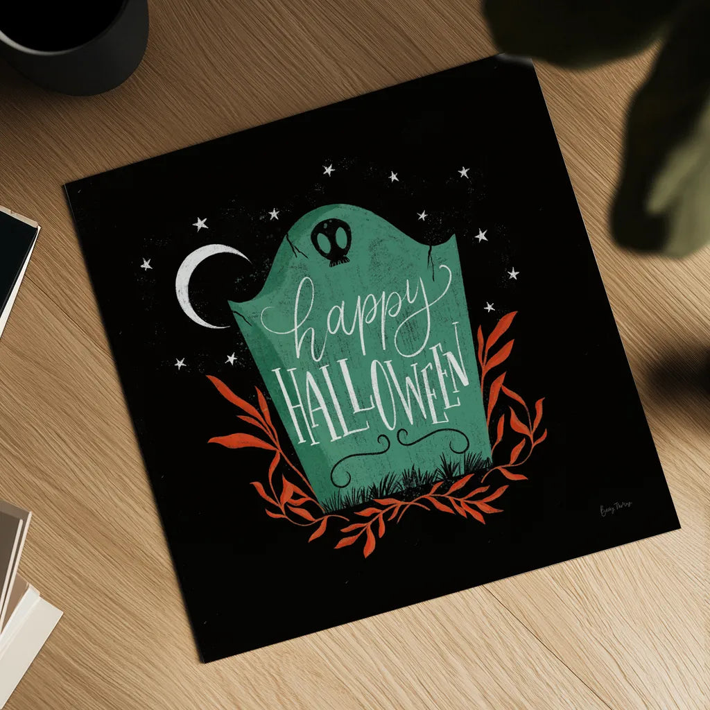 Cute Halloween I by Becky Thorns. Shown as a detailed flat fine art print, highlighting archival giclee quality. Available as an archival giclee rolled canvas, fine art paper, or poster print. SKU 74384a.