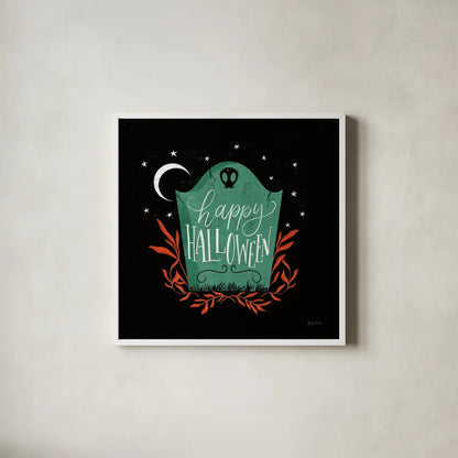 Cute Halloween I by Becky Thorns. Shown in a crisp white glass frame for a clean and minimalist style. Available as an archival giclee rolled canvas, fine art paper, or poster print. SKU 74384a.