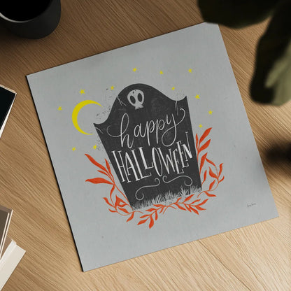 Cute Halloween I Neutral by Becky Thorns. Shown as a detailed flat fine art print, highlighting archival giclee quality. Available as an archival giclee rolled canvas, fine art paper, or poster print. SKU 74798a.