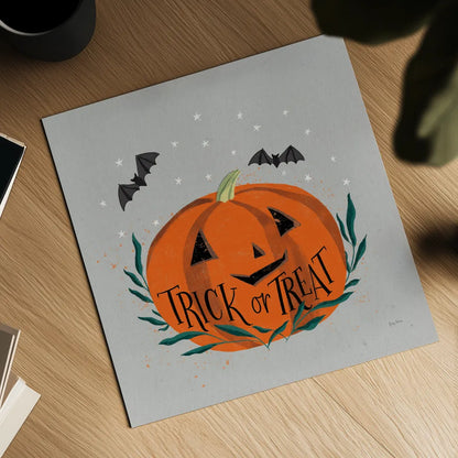 Cute Halloween II Neutral by Becky Thorns. Shown as a detailed flat fine art print, highlighting archival giclee quality. Available as an archival giclee rolled canvas, fine art paper, or poster print. SKU 74799a.