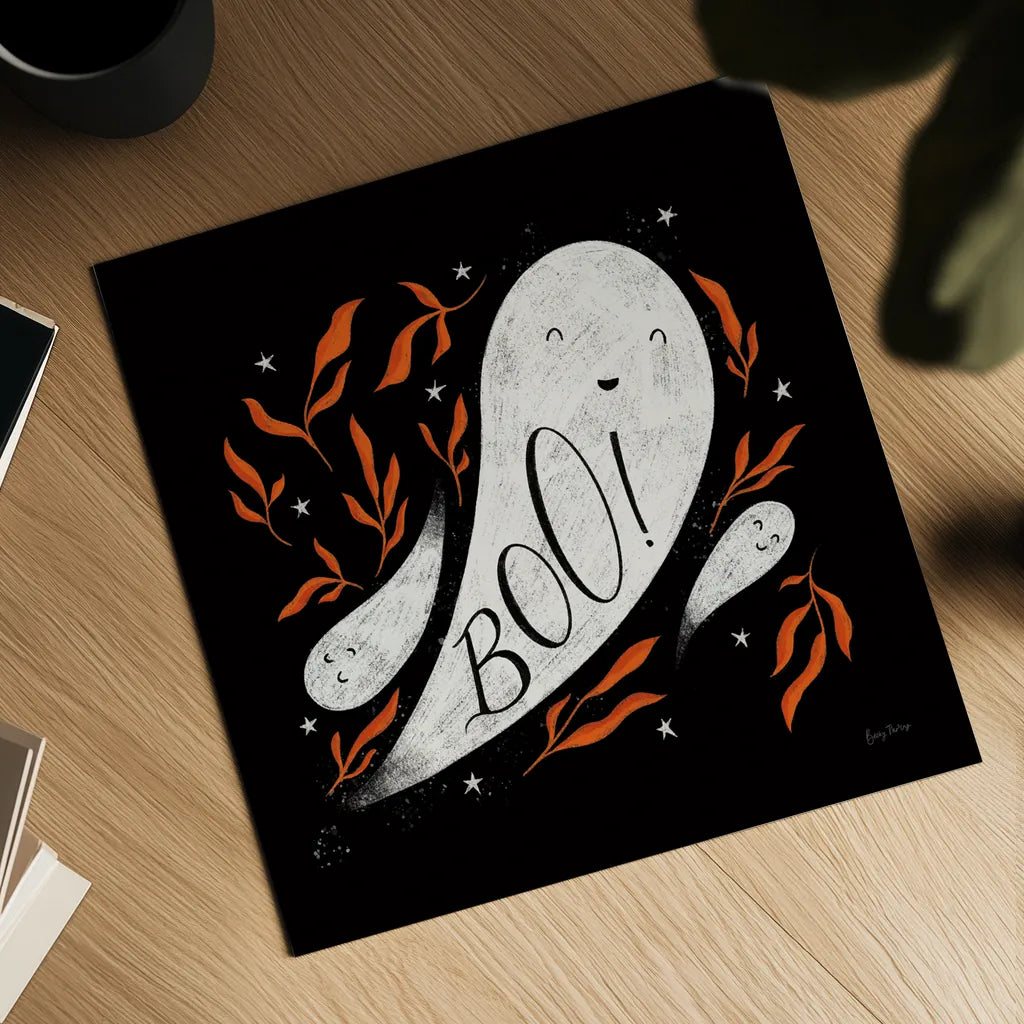 Cute Halloween III by Becky Thorns. Shown as a detailed flat fine art print, highlighting archival giclee quality. Available as an archival giclee rolled canvas, fine art paper, or poster print. SKU 74386a.