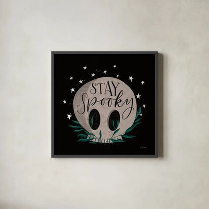 Cute Halloween IV by Becky Thorns. Shown in a sleek black glass frame for a contemporary gallery look. Available as an archival giclee rolled canvas, fine art paper, or poster print. SKU 74387a.