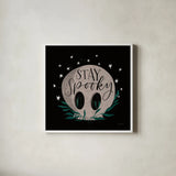Cute Halloween IV by Becky Thorns. Shown in a crisp white glass frame for a clean and minimalist style. Available as an archival giclee rolled canvas, fine art paper, or poster print. SKU 74387a.