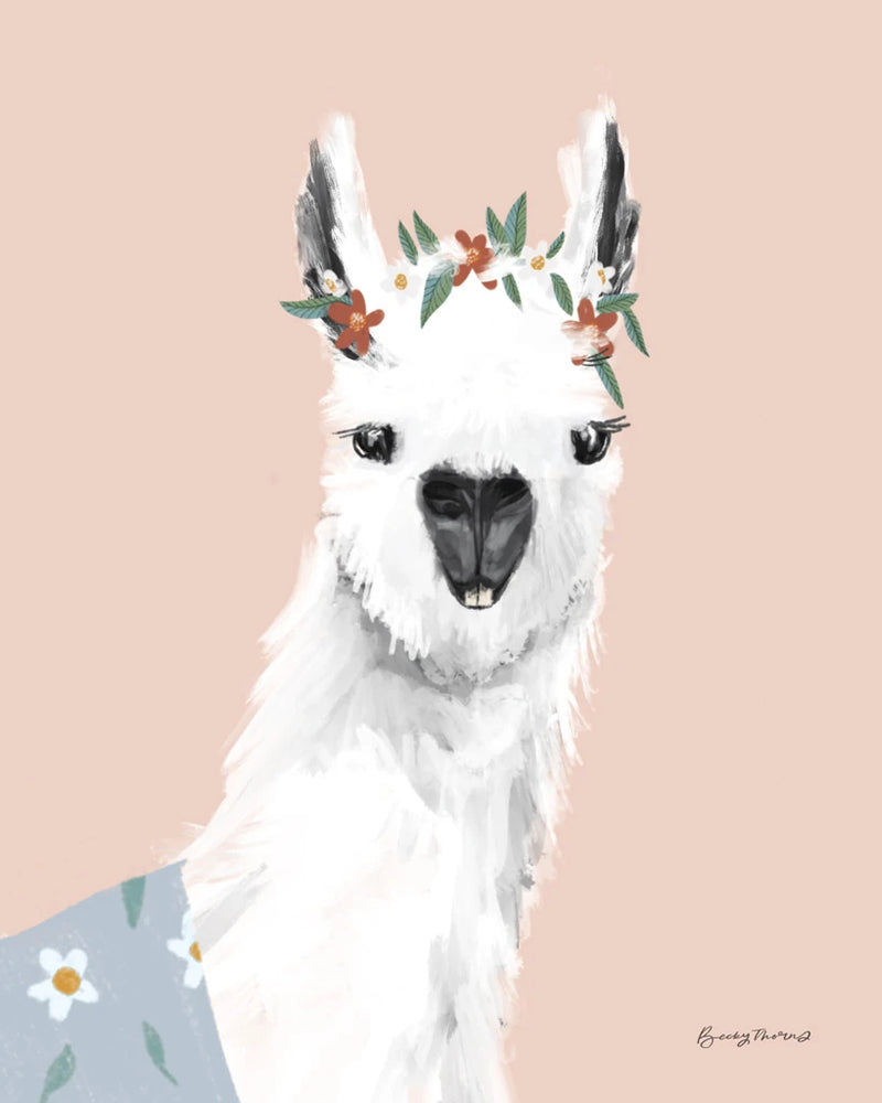 Delightful Alpacas I by Becky Thorns