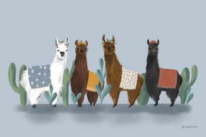 Delightful Alpacas V by Becky Thorns. SKU 53091i. Archival Giclee Fine art print for wall decor.