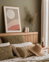 Desert Sunrise I by Becky Thorns. shown as a paper print in a natural frame. Available as a archival giclee rolled canvas, fine art paper, or poster print. SKU 69664h.