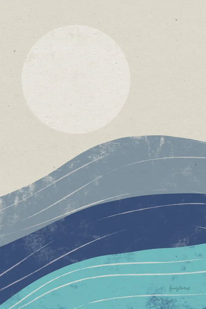 Desert Sunrise I Blue by Becky Thorns. SKU 74762h. Archival Giclee Fine art print for wall decor.