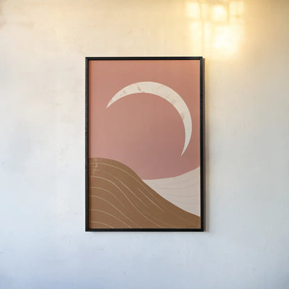 Desert Sunrise II by Becky Thorns. shown as a paper print in a black flame. Available as a archival giclee rolled canvas, fine art paper, or poster print. SKU 69665h.
