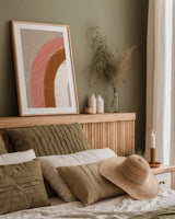 Desert Sunrise III by Becky Thorns. shown as a paper print in a natural frame. Available as a archival giclee rolled canvas, fine art paper, or poster print. SKU 69666h.