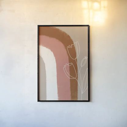 Desert Sunrise IV by Becky Thorns. shown as a paper print in a black flame. Available as a archival giclee rolled canvas, fine art paper, or poster print. SKU 69667h.