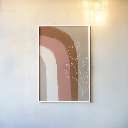 Desert Sunrise IV by Becky Thorns. shown as a paper print in a white frame. Available as a archival giclee rolled canvas, fine art paper, or poster print. SKU 69667h.