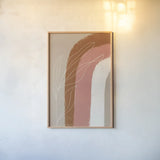 Desert Sunrise V by Becky Thorns. shown as a paper print in a natural frame. Available as a archival giclee rolled canvas, fine art paper, or poster print. SKU 75970h.