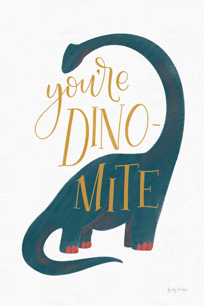 Dinomite by Becky Thorns. SKU 61424h. Archival Giclee Fine art print for wall decor.