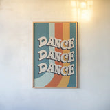 Disco Fever I by Becky Thorns. shown as a paper print in a natural frame. Available as a archival giclee rolled canvas, fine art paper, or poster print. SKU 91355h.