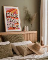 Disco Fever II by Becky Thorns. shown as a paper print in a natural frame. Available as a archival giclee rolled canvas, fine art paper, or poster print. SKU 91356h.
