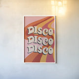 Disco Fever II by Becky Thorns. shown as a paper print in a white frame. Available as a archival giclee rolled canvas, fine art paper, or poster print. SKU 91356h.