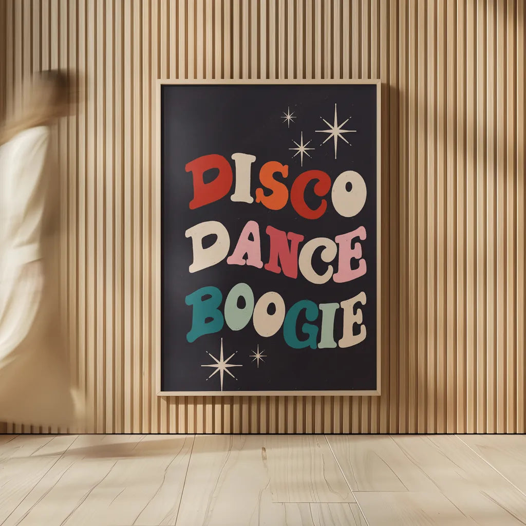 Disco Fever III by Becky Thorns. shown as over sized large wall art. Available as an archival giclee rolled canvas, fine art paper, or poster print. SKU 91357h.