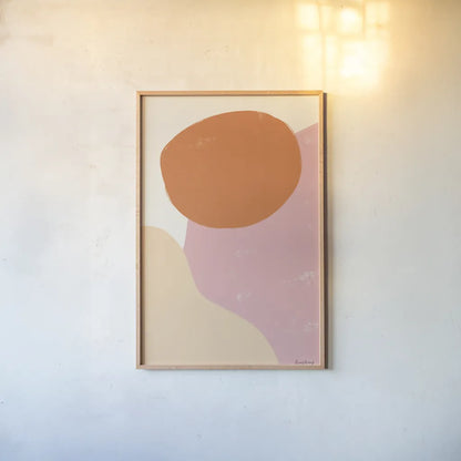 Eclectic I by Becky Thorns. shown as a paper print in a natural frame. Available as a archival giclee rolled canvas, fine art paper, or poster print. SKU 65322h.