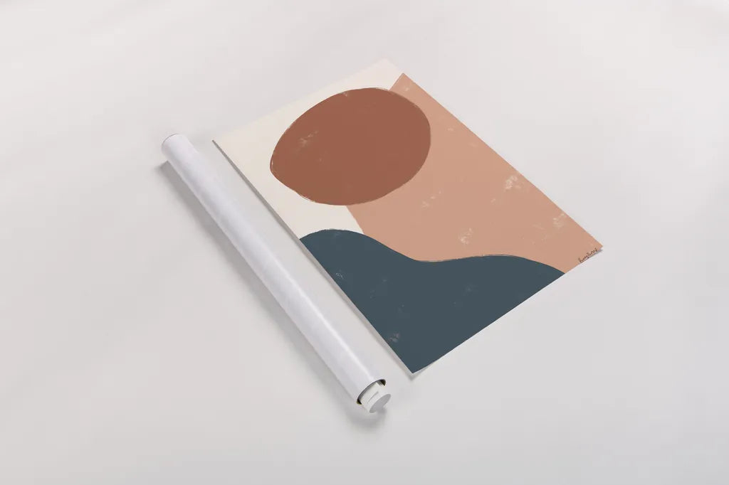 Eclectic I Warm by Becky Thorns. shown as a rolled paper print. Available as archival giclee rolled canvas, fine art paper, or poster print. SKU 71368h.