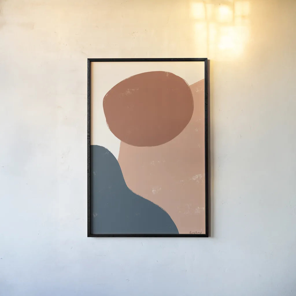 Eclectic I Warm by Becky Thorns. shown as a paper print in a black flame. Available as a archival giclee rolled canvas, fine art paper, or poster print. SKU 71368h.