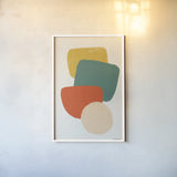 Eclectic II by Becky Thorns. shown as a paper print in a white frame. Available as a archival giclee rolled canvas, fine art paper, or poster print. SKU 65323h.