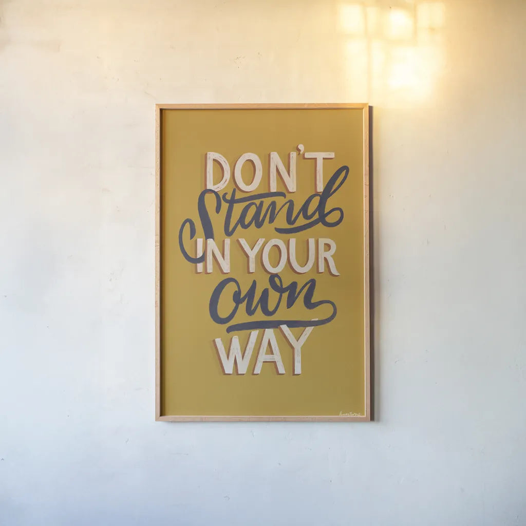 Encouraging Words - Stand by Becky Thorns. shown as a paper print in a natural frame. Available as a archival giclee rolled canvas, fine art paper, or poster print. SKU 58585h.