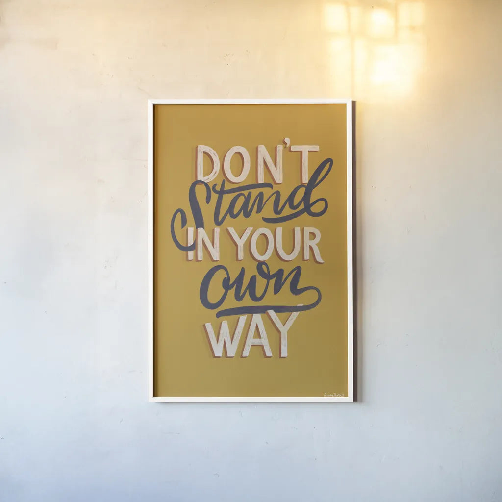 Encouraging Words - Stand by Becky Thorns. shown as a paper print in a white frame. Available as a archival giclee rolled canvas, fine art paper, or poster print. SKU 58585h.