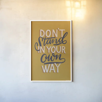 Encouraging Words - Stand by Becky Thorns. shown as a paper print in a white frame. Available as a archival giclee rolled canvas, fine art paper, or poster print. SKU 58585h.
